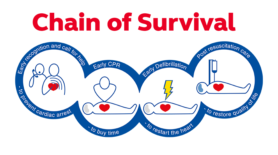 Chain of survival logo.