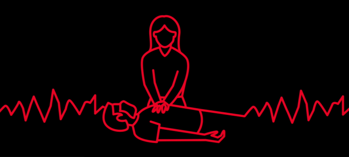 Graphic of someone performing CPR