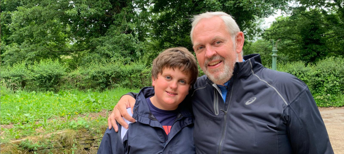 Dad Jules Collett with son Henry, who saved his life